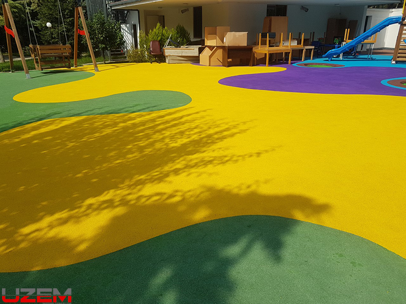 SEV Koleji Üsküdar dış mekan EPDM kauçuk zemin kaplama – çocuk oyun alanı renkli zemin uygulaması
